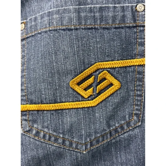 Enyce A Sean Combs Co Jeans Mens 48/32 Blue Denim Embroidered Logo Relaxed Fit - Picture 5 of 10
